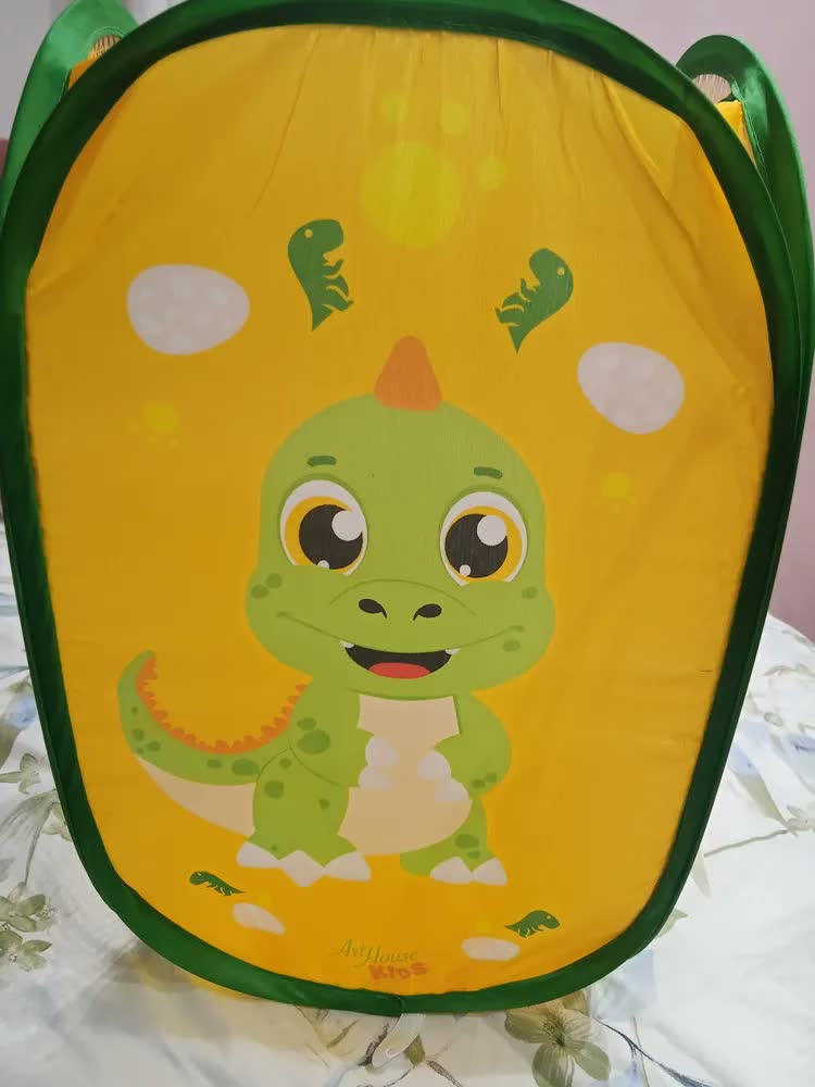 foto de Cesto Organizador Dobrável Infantil BBC Verde Dinossauro 31x50cm