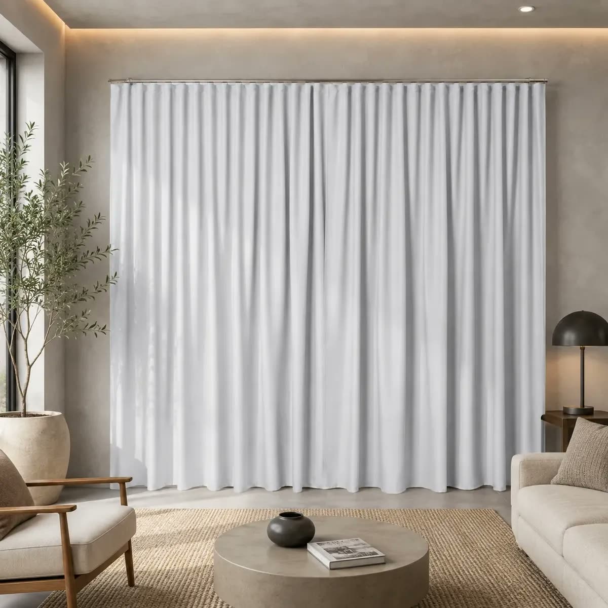 Cortina Blackout 3,00x2,50 Modelo P/ Trilho Suiço (varão 2m)