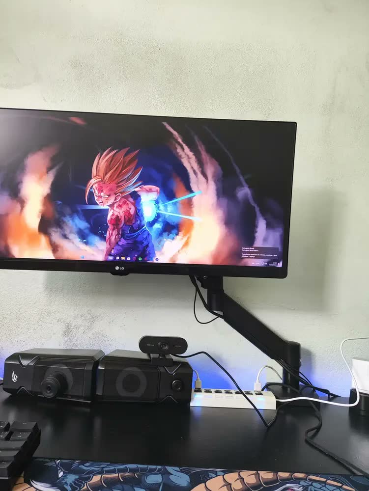 foto de Suporte Ajustável de Mesa WLK com Braço Articulado e Pistao a Gas 10kg Mnitor de até 35 Polegadas