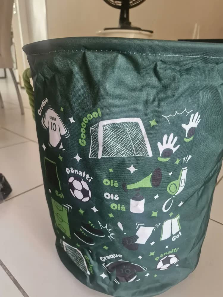 foto de Cesto Organizador Infantil Brinquedo Roupa Dobrável Com Alça