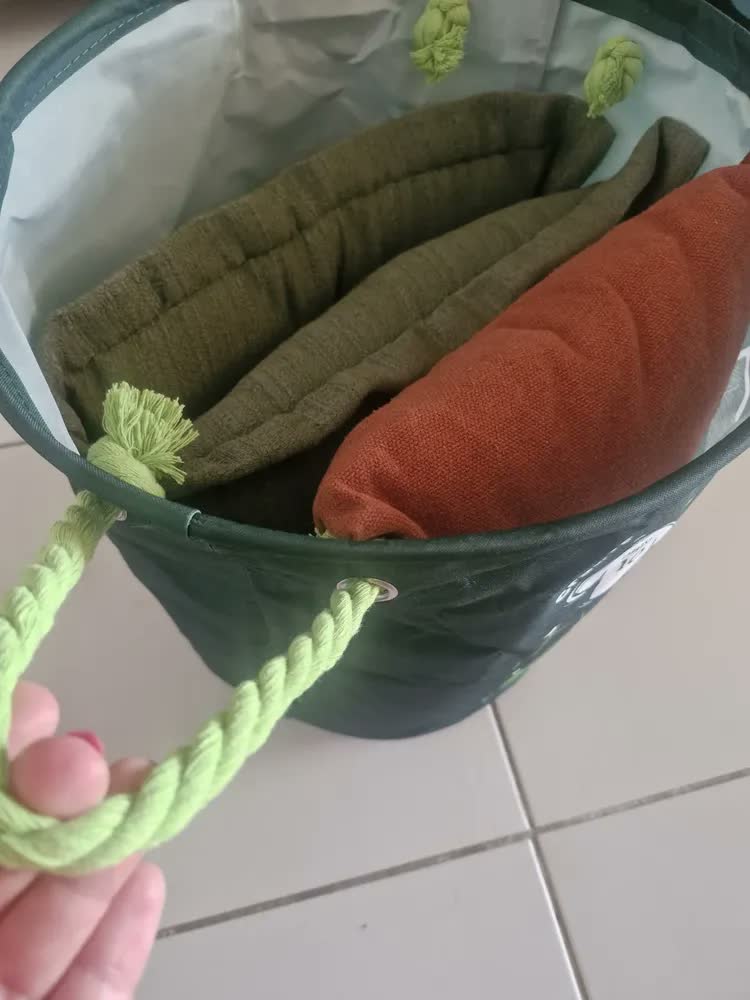 foto de Cesto Organizador Infantil Brinquedo Roupa Dobrável Com Alça