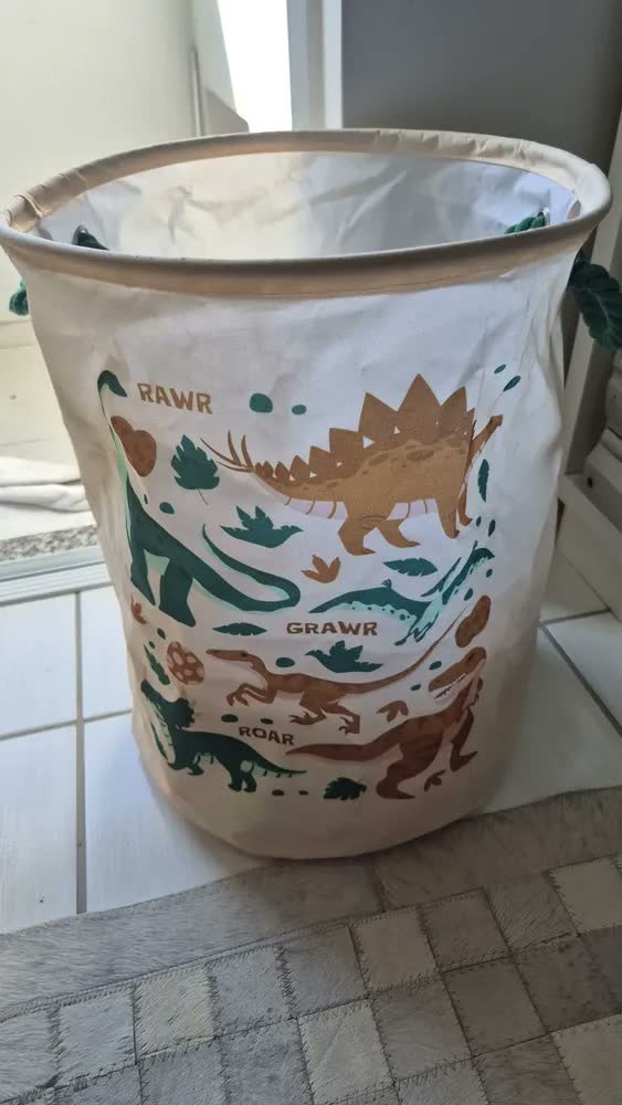 foto de Cesto Organizador Infantil Brinquedo Roupa Dobrável Com Alça
