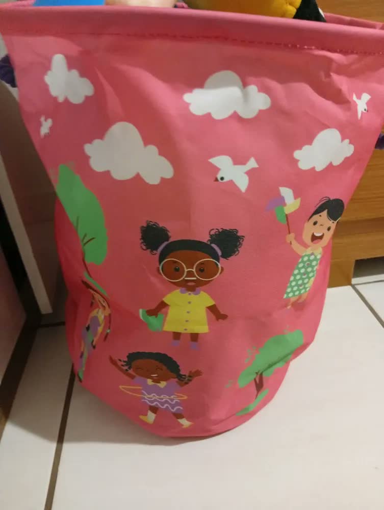 foto de Cesto Organizador Infantil Brinquedo Roupa Multiuso Com Alça