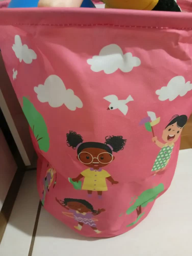 foto de Cesto Organizador Infantil Brinquedo Roupa Multiuso Com Alça