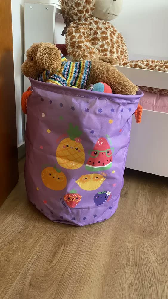 foto de Cesto Organizador Infantil Brinquedo Roupa Multiuso Com Alça