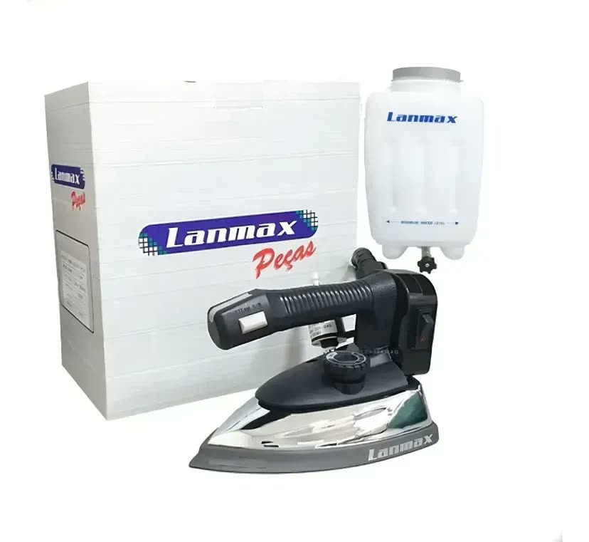 Ferro Industrial Vapor Lanmax 94AL Prateado Base Teflon 1300W