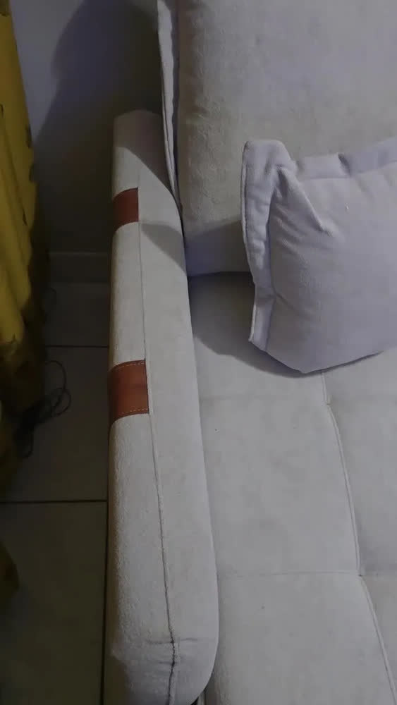 foto de Sofá Sem Caixa Retrátil 2,00m Soft Bonnie Boucle Cama Inbox Cor Bege Desenho Do Tecido Liso