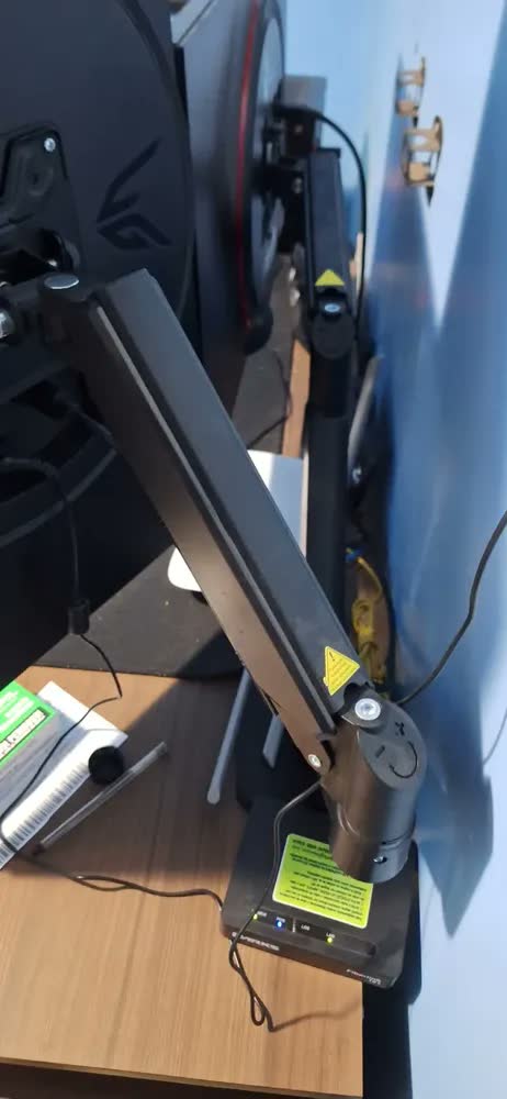 foto de Suporte de Monitor braço articulado duplo ajustável Preto WKMSP2