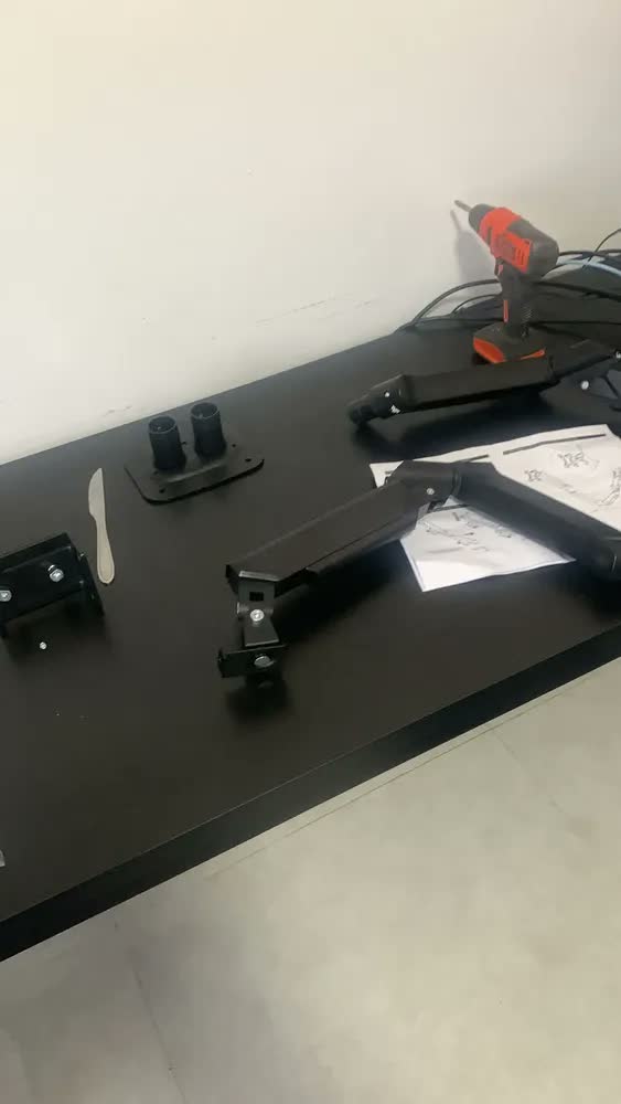 foto de Suporte de Monitor braço articulado duplo ajustável Preto WKMSP2
