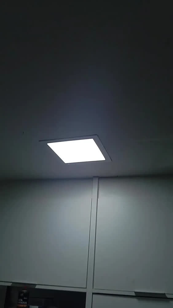 foto de Kit 3 Plafon Luminária Led Embutir 20x20 Branco Frio 18w Estrutura Branco-frio