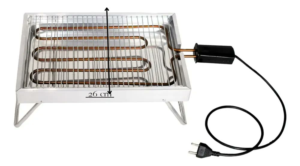 Churrasqueira Elétrica Rizzolar RizzoGrill 1.6kW Prata Compacta Portátil