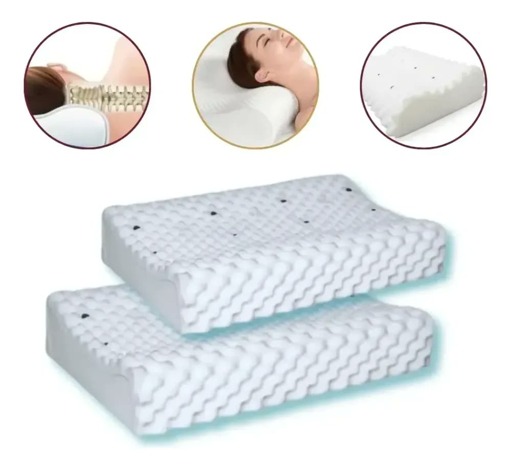 foto de Kit 2 Travesseiros Cervical Anti Ronco Magnético Ortopédico Cor Branco