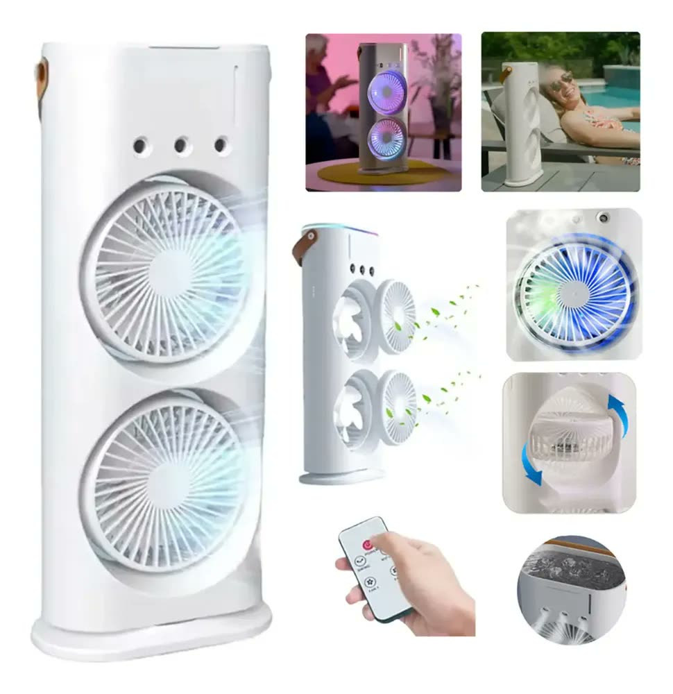 Ventilador Ar Condicionado Climatizador De Ar Frio Torre Gira 180° Portátil Usb Cor Branco 110v/220v Lp Imports