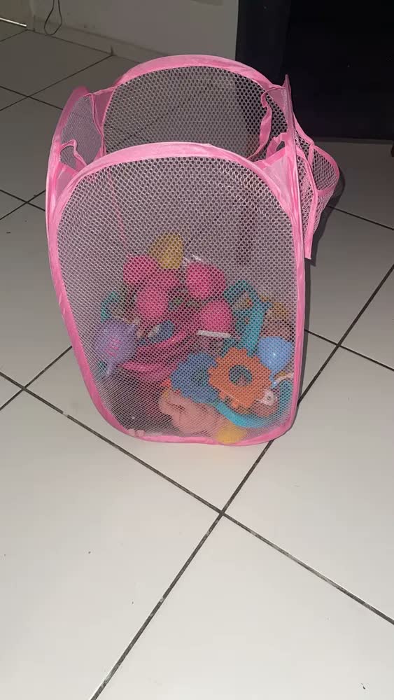 foto de Cesto De Roupa Suja E Brinquedos Organizador Dobrável Nylon
