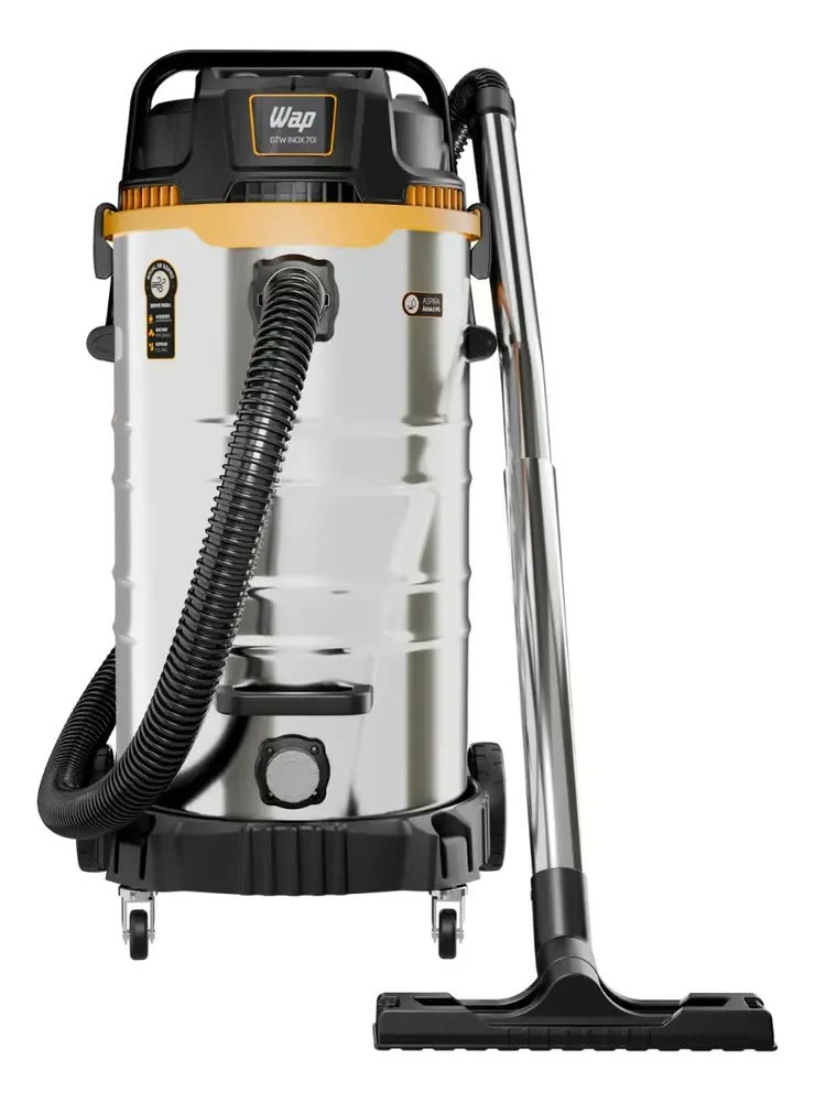 Aspirador de Pó e Água WAO GTW Inox 70i 2800W com Dois Motores e Autolimpeza 70 Litros