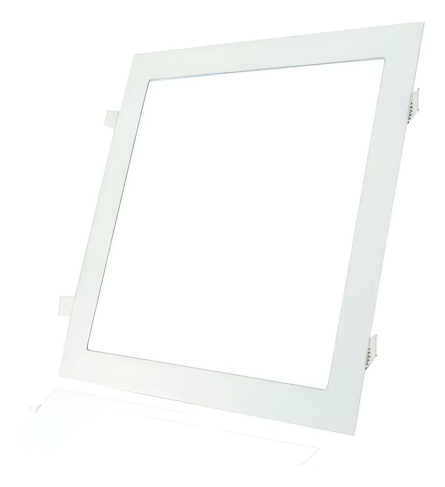 foto de Painel Plafon Led Embutir Slim 30x30 24w Quadrado Estrutura Branco Luz 6000k Branco Frio