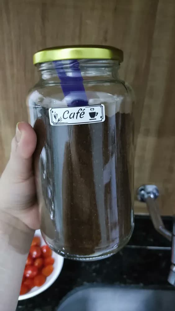 foto de 6 Potes De Vidro 800ml Az 500 Com Tampas Metálicas E Lacres Cor Preto