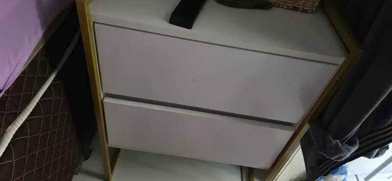 foto de Mesa De Cabeceira Enviada Montada 50cm Industrial 2 Gavetas
