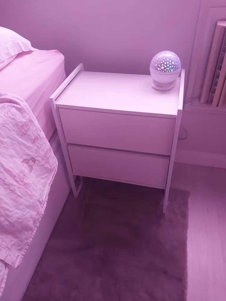 foto de Mesa De Cabeceira Enviada Montada 50cm Industrial 2 Gavetas