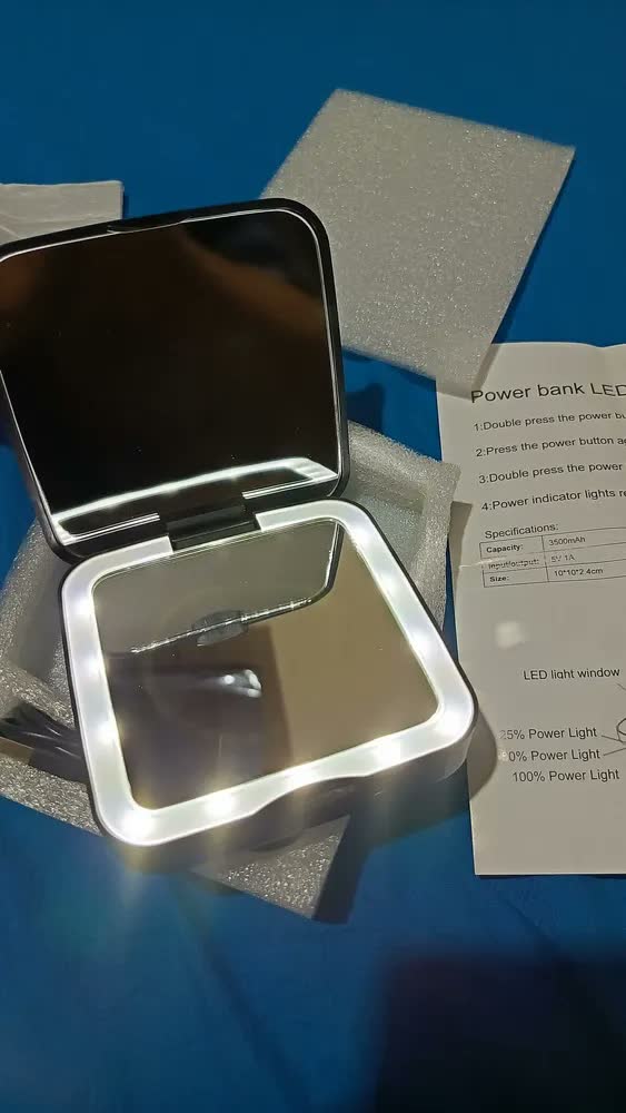 foto de Espelho Triplo Retangular Camarim Dobrável Touch Led 10x3x2x