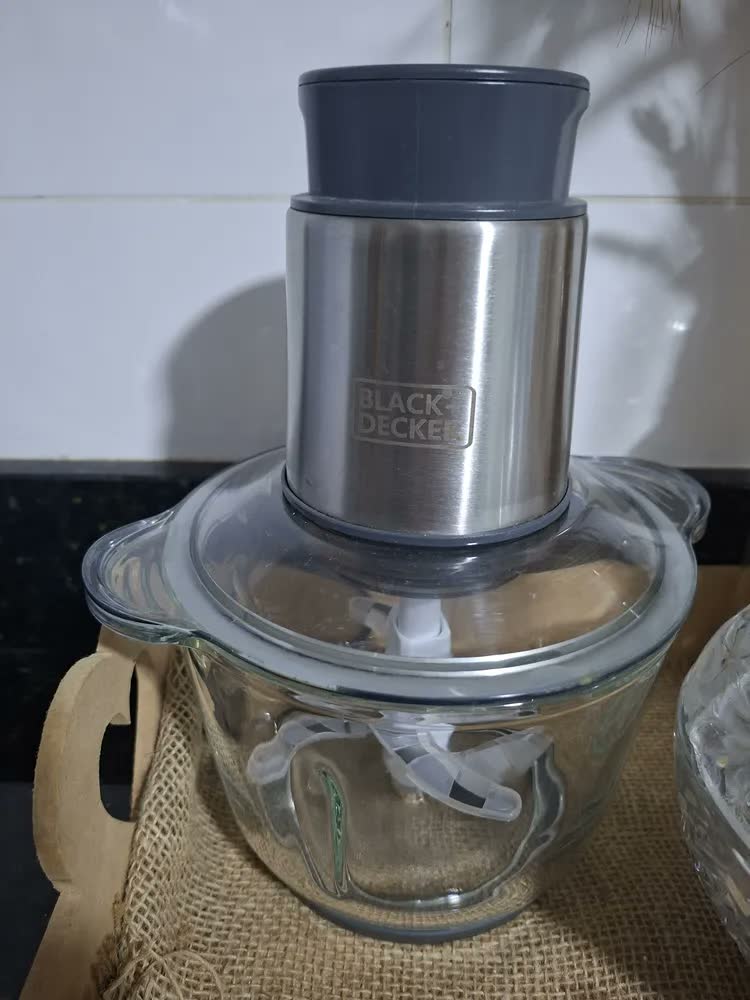 foto de Mini Processador Com Tigela De Vidro 300w Black+decker Cor Cinza