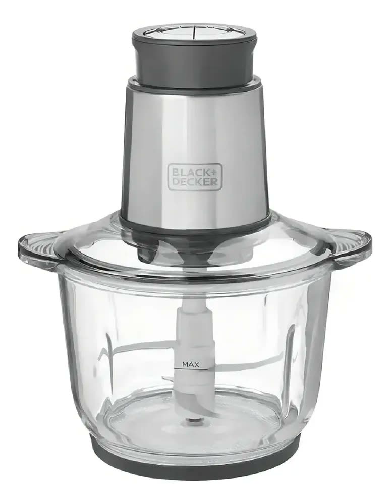 Mini Processador Com Tigela De Vidro 300w Black+decker Cor Cinza