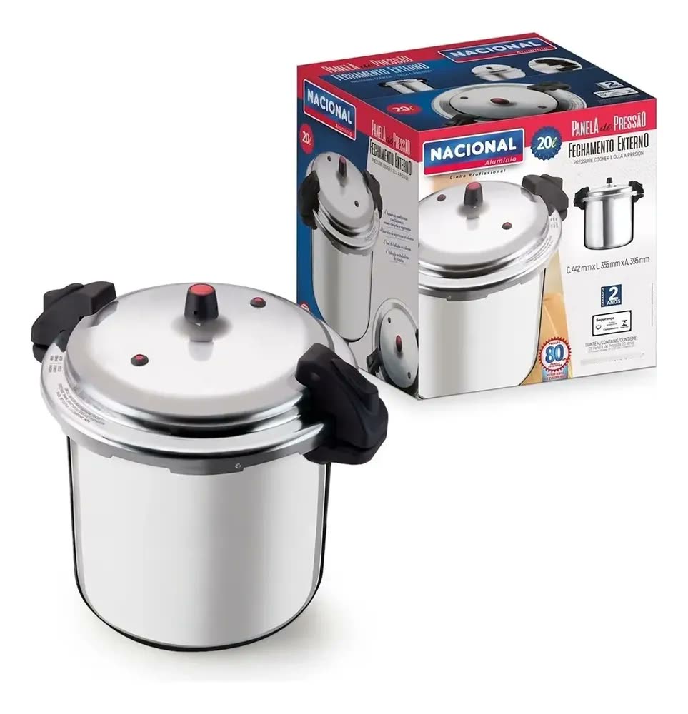 Panela De Pressão Cozinha Profissional Restaurante 20 Litros Cor Cinza