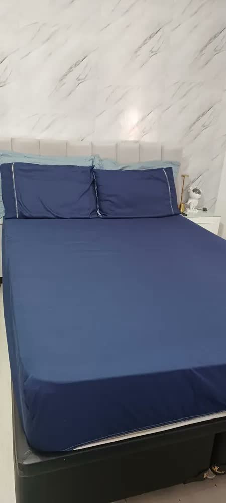 foto de Jogo De Lençol Queen Micropercal 400 Fios Sofisticado 3pç Cor Palha Desenho do tecido Liso