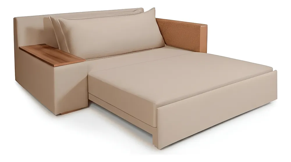 Sofá Cama Retrátil Panamá Compose Casal Com Baú Império Cor Linho 201/856