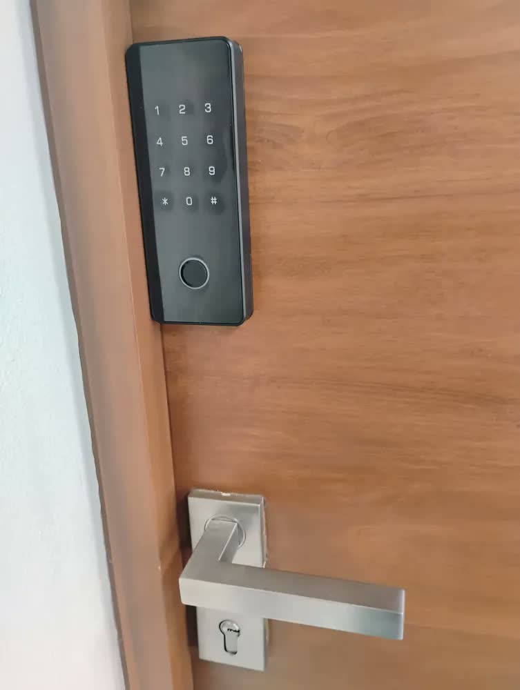 foto de Fechadura Digital Ds168 Biométrica Porta Vidro