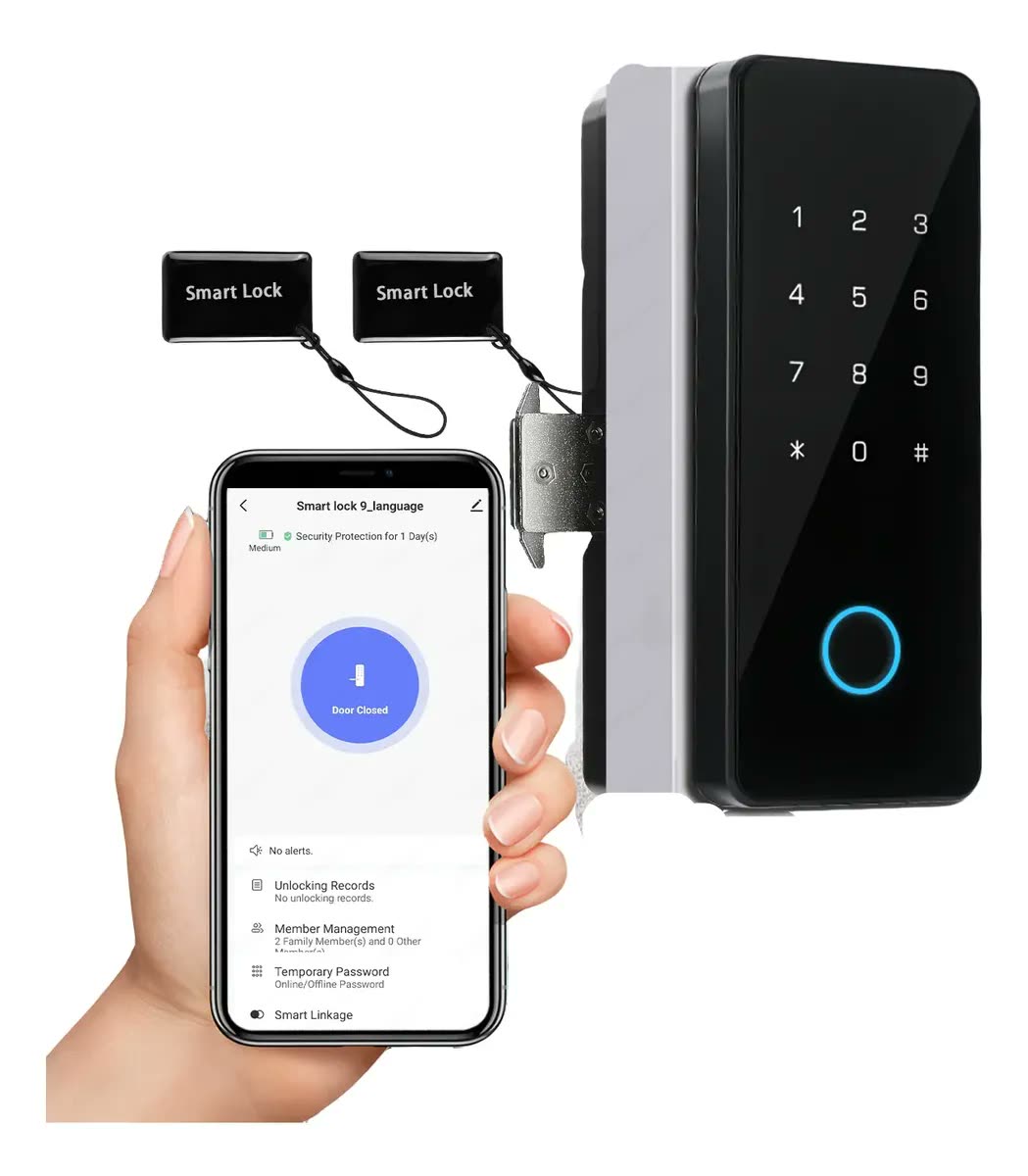 foto de Fechadura Digital Ds168 Biométrica Porta Vidro