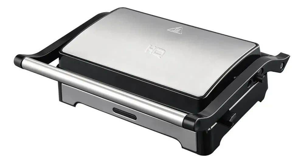 Sanduicheira e Mini Grill HQ 180º 1000W Antiaderente Inox HQ-SG002