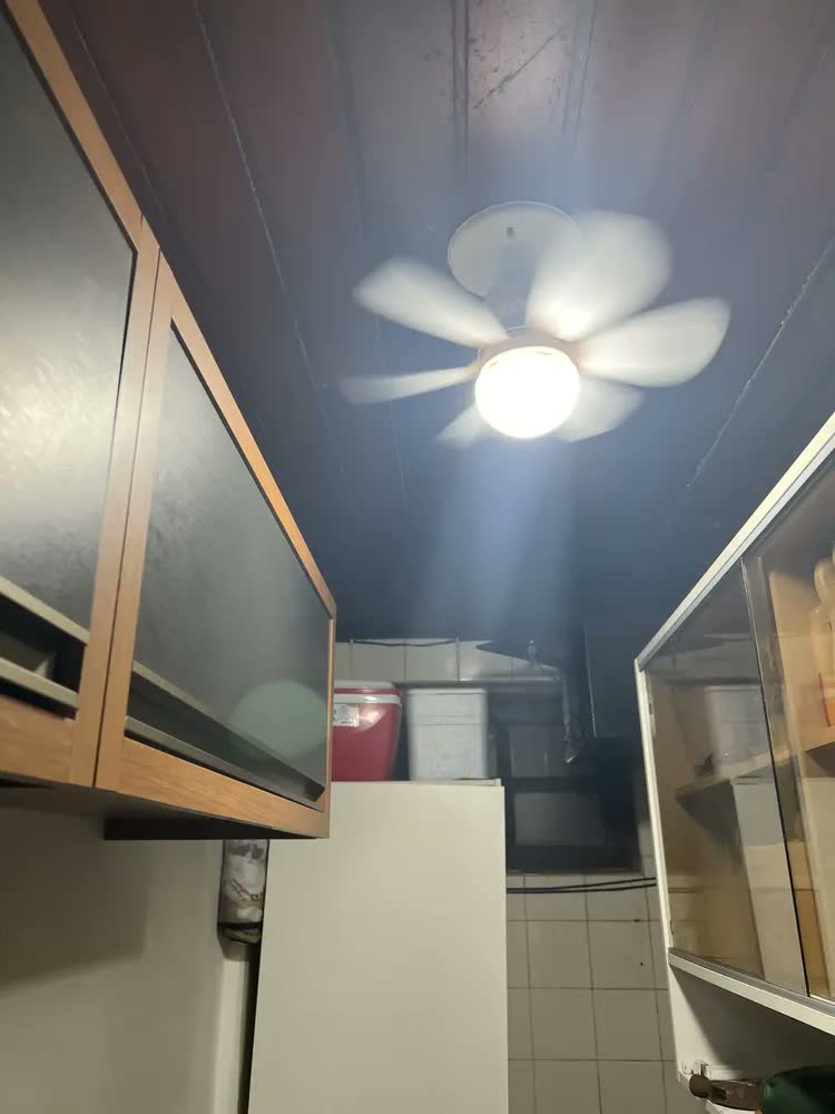 foto de Lâmpada Ventilador de Teto E27 6 Hélices Controle Remoto Luz Branca LED Silencioso Econômica Camperluz