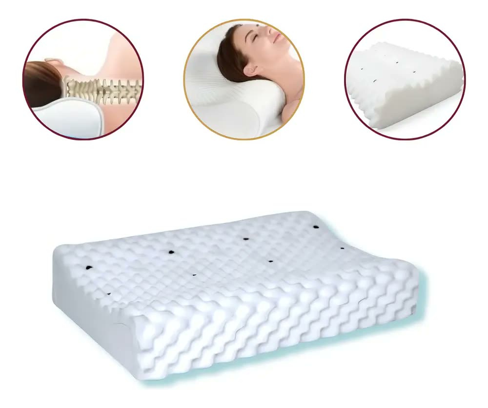 foto de Travesseiro Cervical Magnético Infravermelho - Alívio Rápido Cor Branco