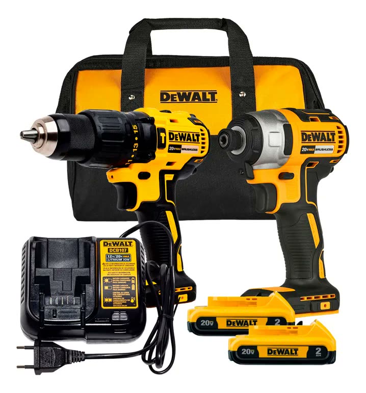 Combo Parafusadeira Furadeira de Impacto 13mm + Parafusadeira de Impacto 6,3mm DEWALT DCK276D2