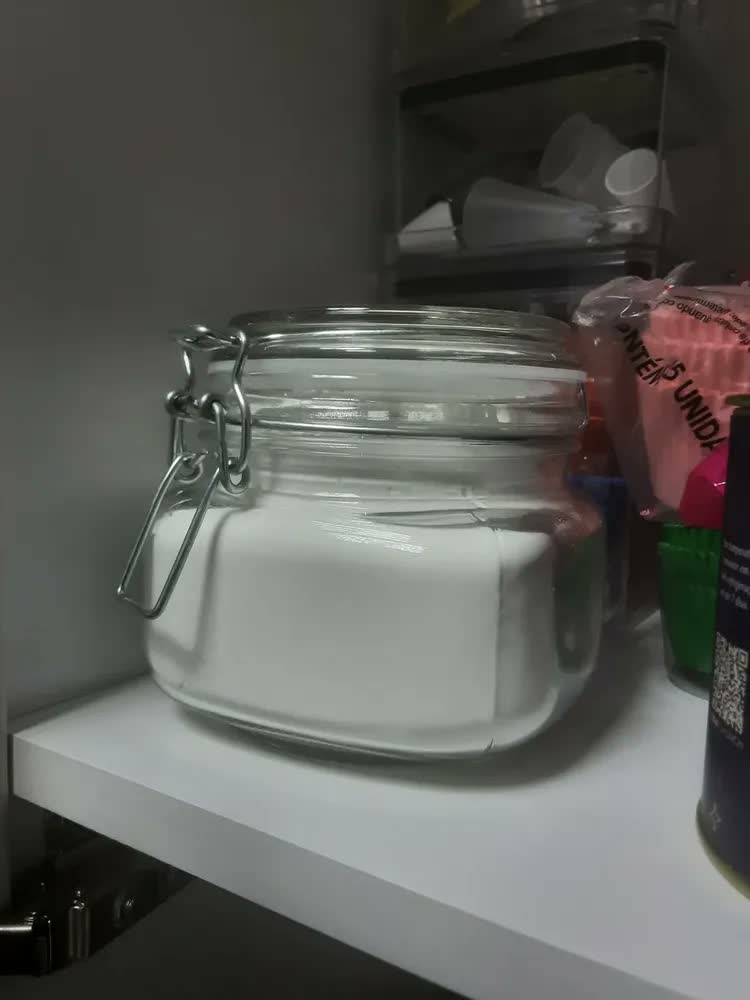 foto de Pote Hermético de Vidro 500ml Tampa Hermética Transparente Quadrado