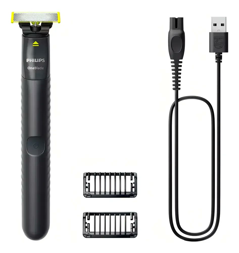 foto de Barbeador Philips OneBlade QP1424/10 preto
