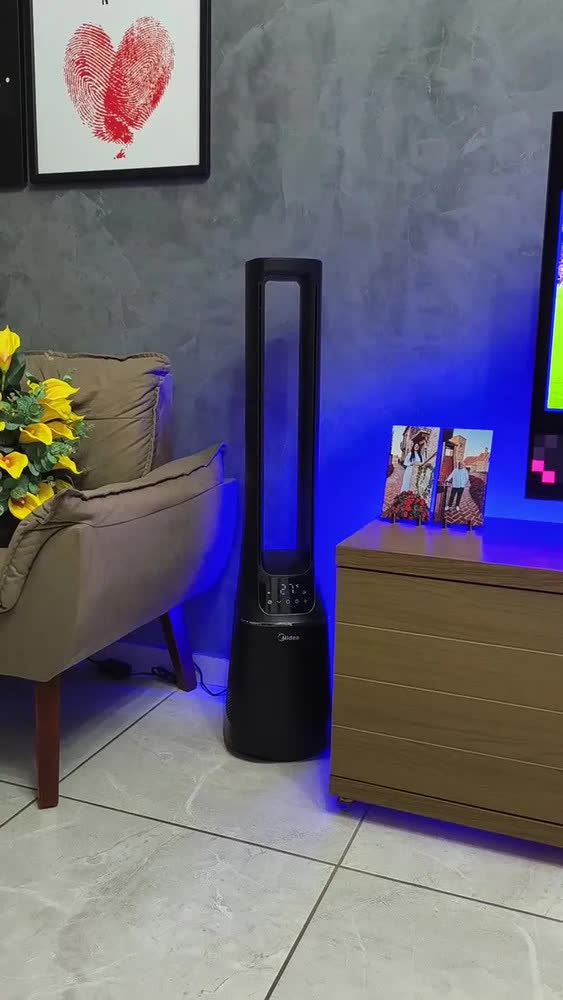 foto de Ventilador de torre midea vtb180a3 smart air bladeless estrutura azul-escuro
