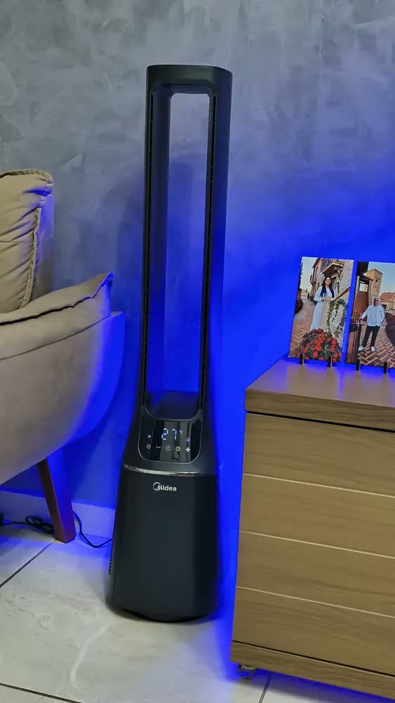 foto de Ventilador de torre midea vtb180a3 smart air bladeless estrutura azul-escuro