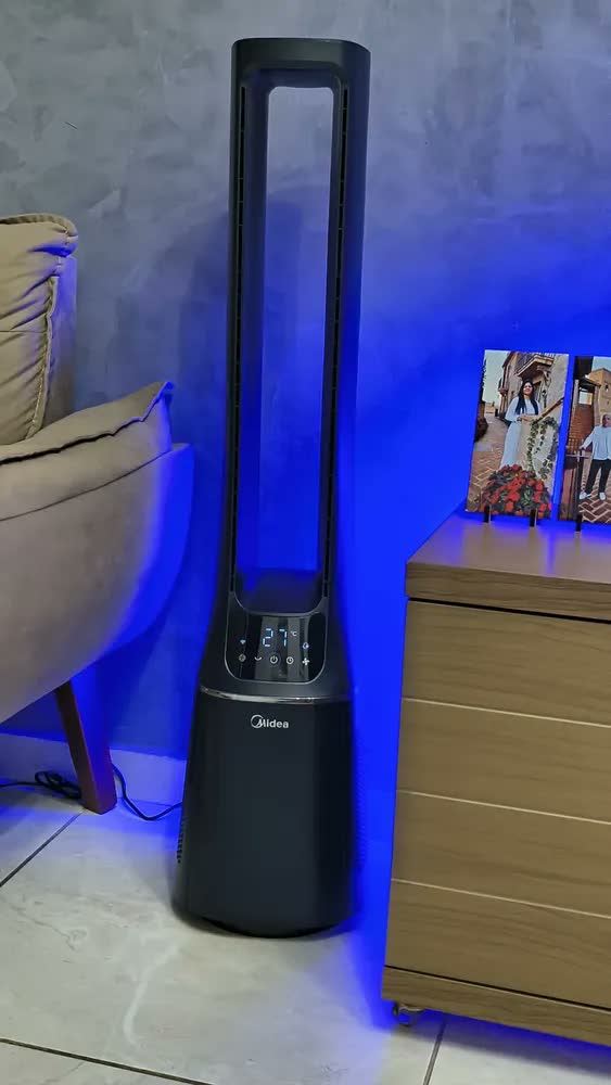 foto de Ventilador de torre midea vtb180a3 smart air bladeless estrutura azul-escuro