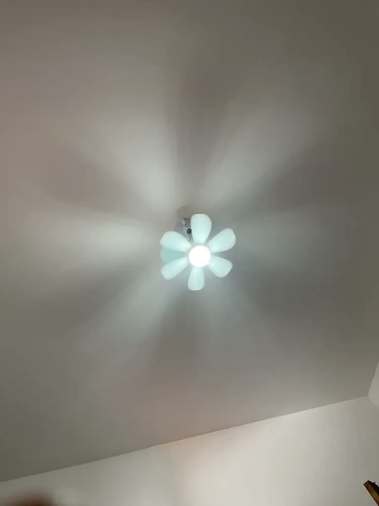 foto de Ventilador de Teto Silencioso com Controle Remoto Luz LED 3 Modos 6 Pás Branco