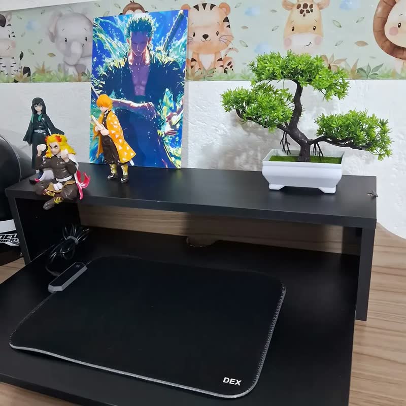 foto de Mini Árvore Bonsai Artificial Pinheiro Japonês 20cm com Vaso Verde Planta Decorativa Realista para Mesa Sala Escritório Estante