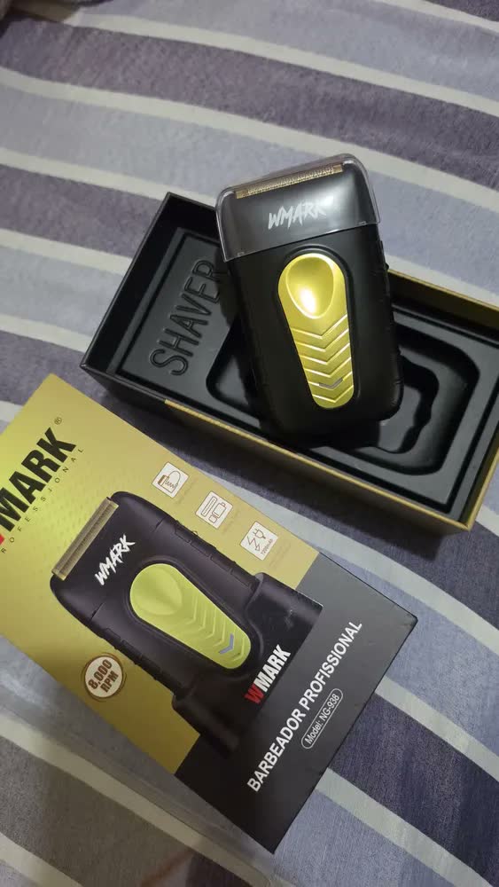 foto de Barbeador Wmark NG938 Preto Sem Fio 2 Cabeças Inox Recarregável