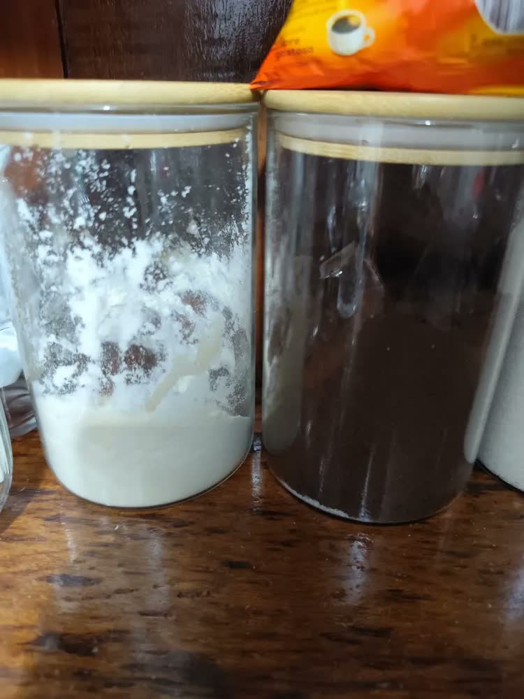 foto de Kit 2 Potes Herméticos Vidro Transparente 1L Meu Canto Tampa Bambu