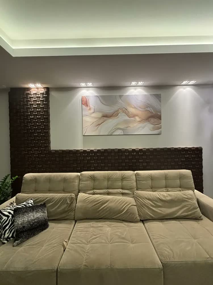 foto de Quadro Sala Abstrato Dourado Luxo Decorativo Grande 140x70