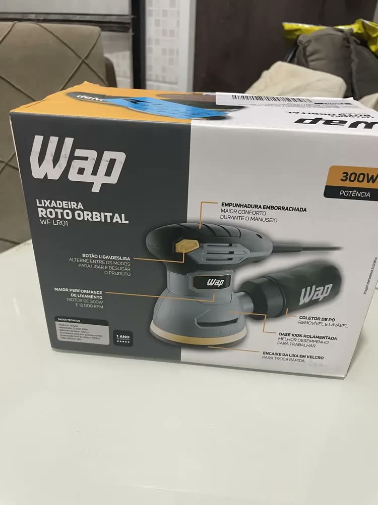 foto de Lixadeira Elétrica Roto Orbital WAP WF LR01 12.000 RPM Encaixe de Lixa em Velcro