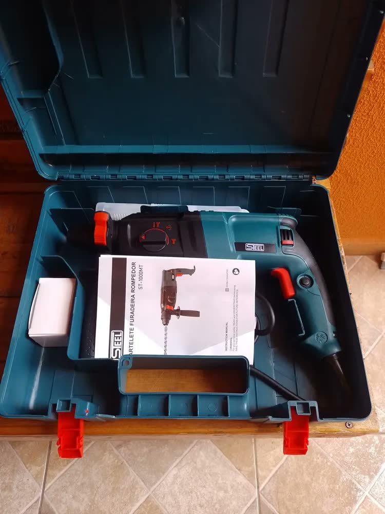 foto de Martelete Rotativo Furadeira Impacto 1000w 12pç Profissional Cor Azul