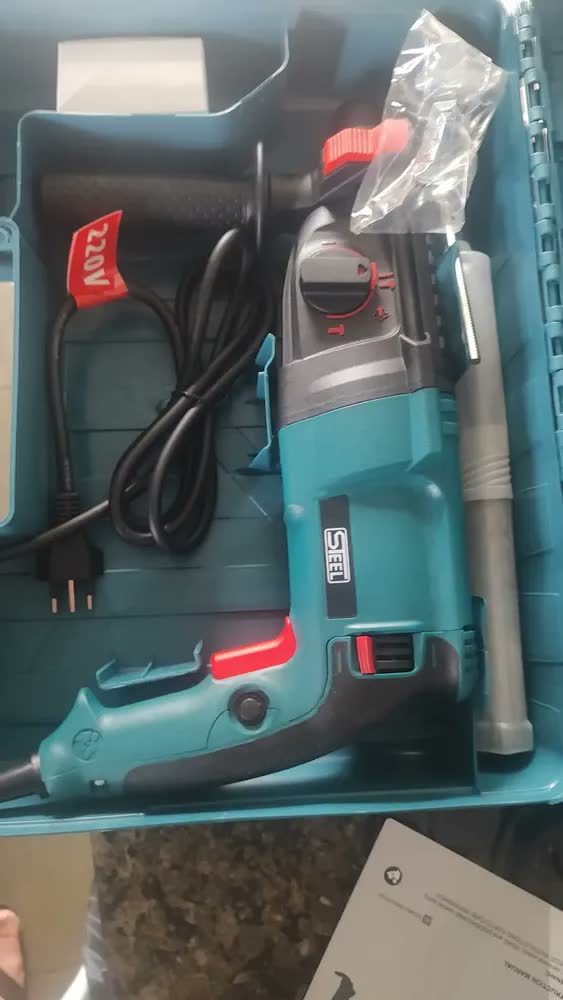 foto de Martelete Rotativo Furadeira Impacto 1000w 12pç Profissional Cor Azul