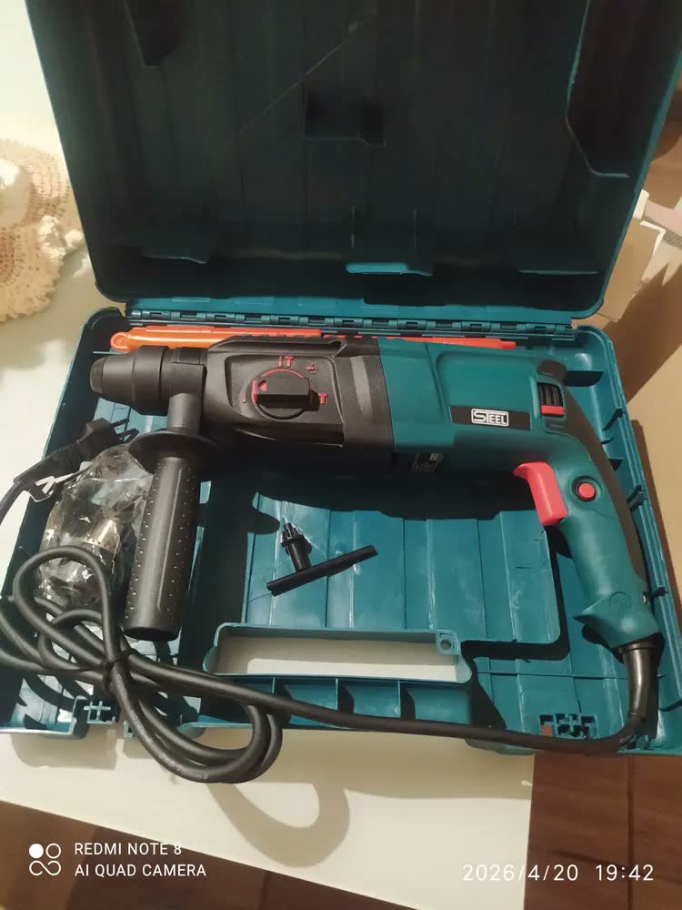 foto de Martelete Rotativo Furadeira Impacto 1000w 12pç Profissional Cor Azul