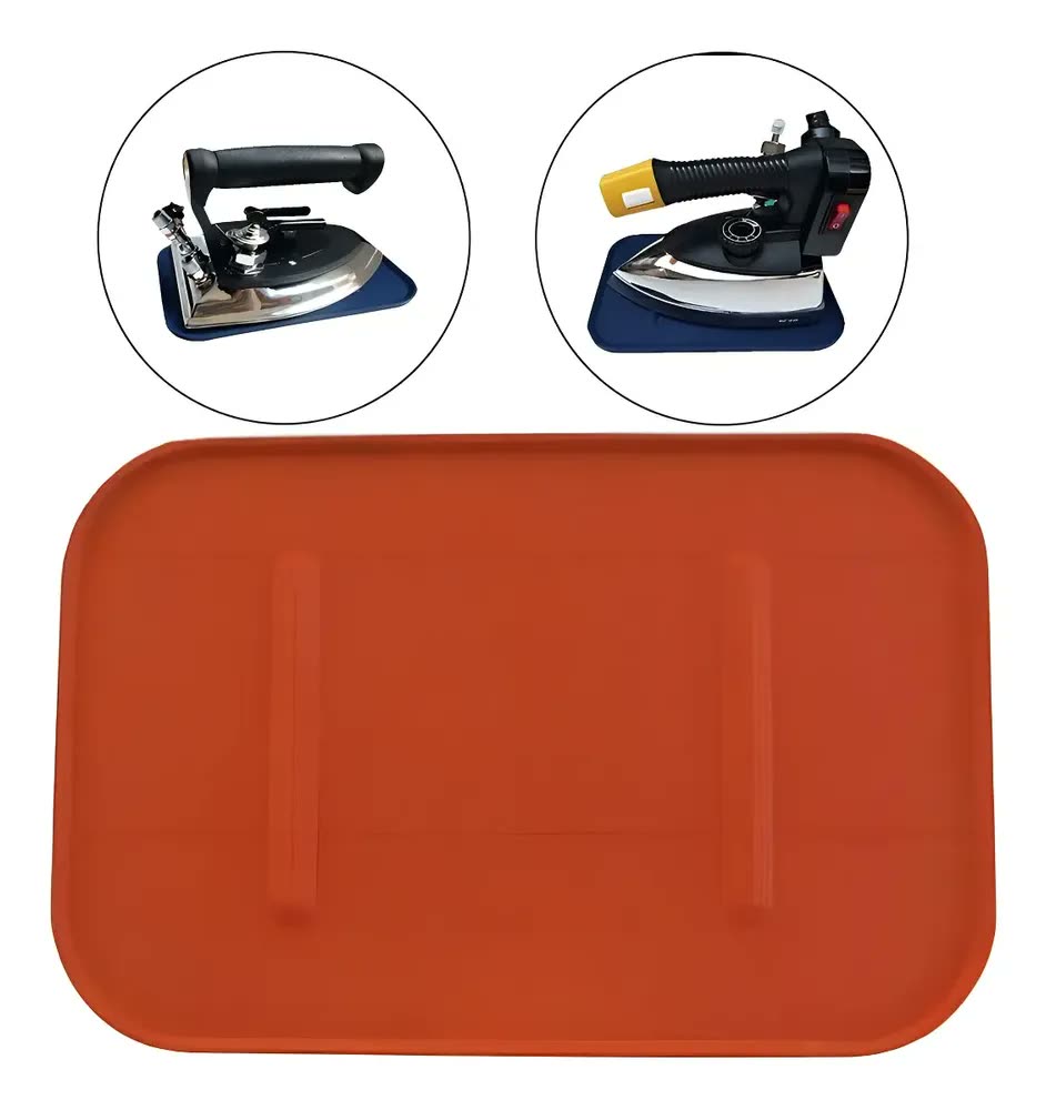 Base Descanso Silicone P/ Ferro Passar A Vapor Industrial Cor Laranja
